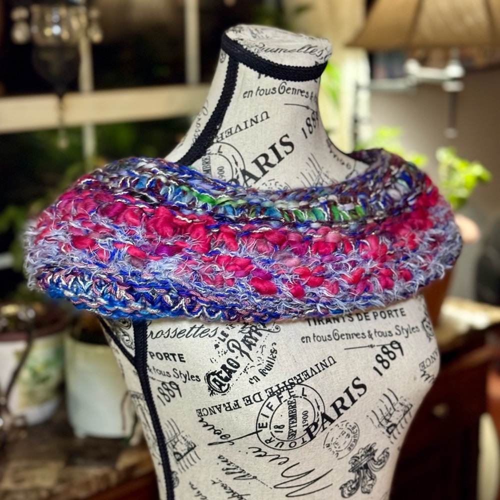 Hand Crafted Multicolor Knit Wrap